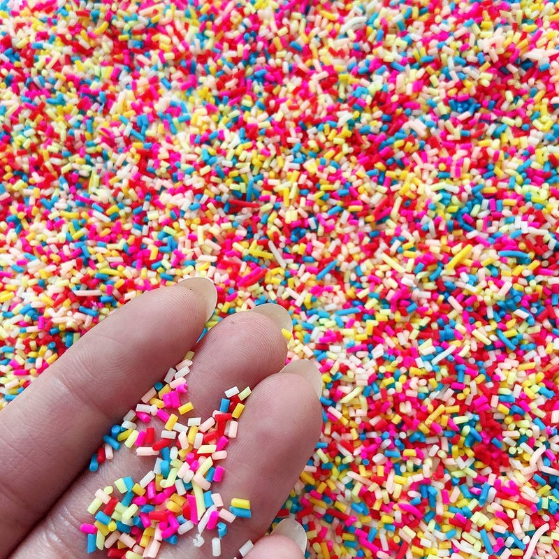 EHOPE Fake Sprinkles Faux Sprinkles Clay Sprinkles For Resin Nail Art Slices Polymer Slices Fake Candy Sugar Sprinkles for Nail Art DIY Crafts Cake Phone Case (Sugar granules-120g-4 colors) - Image 3